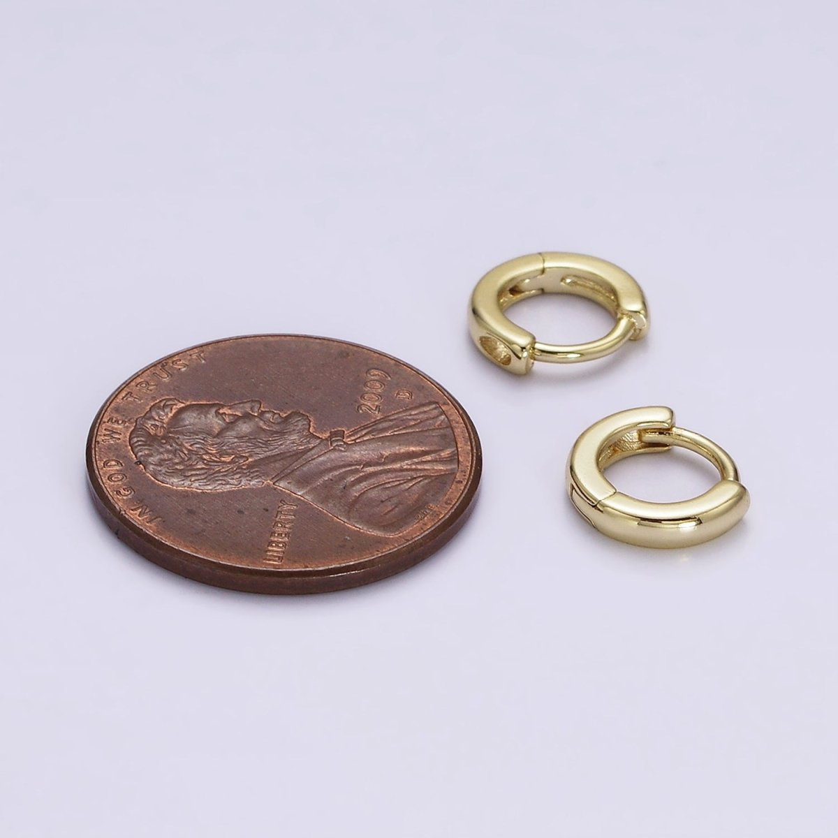 14K Gold Filled 9mm Mini Flat Cartilage Huggie Earrings | AE808