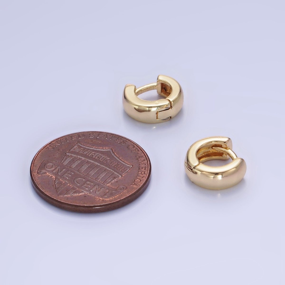 14K Gold Filled 9mm Wide Minimalist Cartilage Huggie Earrings | AB1333