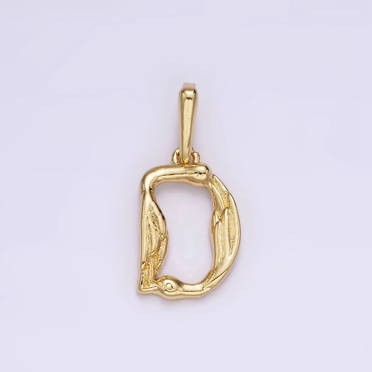 14K Gold Filled A-Z Initial Letter Angel Wings Inspired Charm Personalized Alphabet Pendant | A-976-A-988