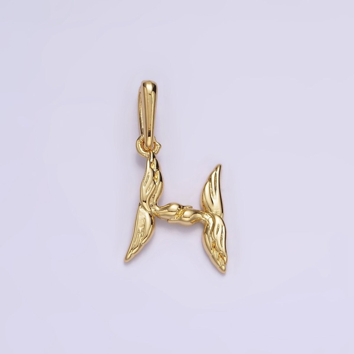 14K Gold Filled A-Z Initial Letter Angel Wings Inspired Charm Personalized Alphabet Pendant | A-976-A-988