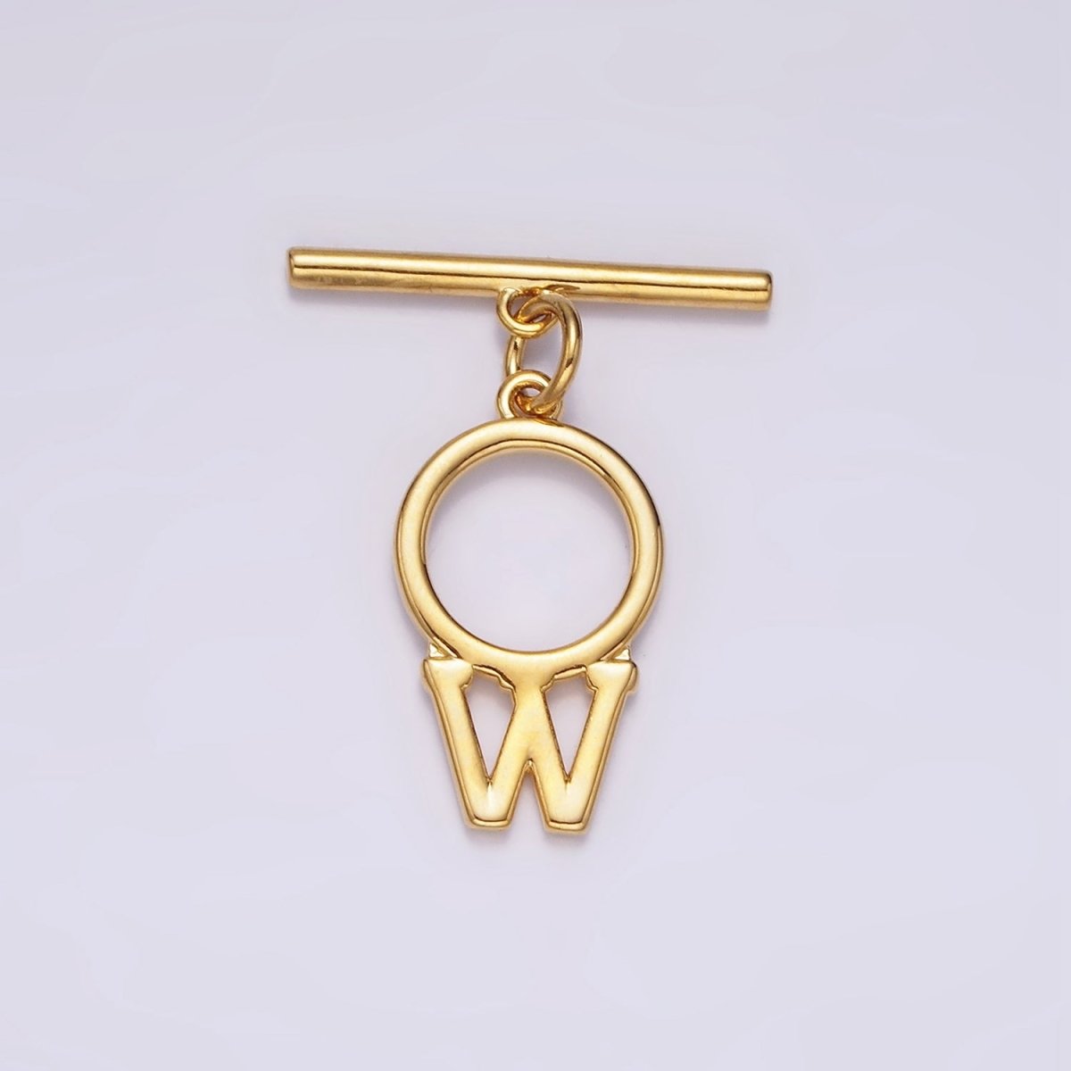 24K Gold Filled Toggle Clasps A-Z Letter Initial Minimalist Closure Findings | A1093 - A1105