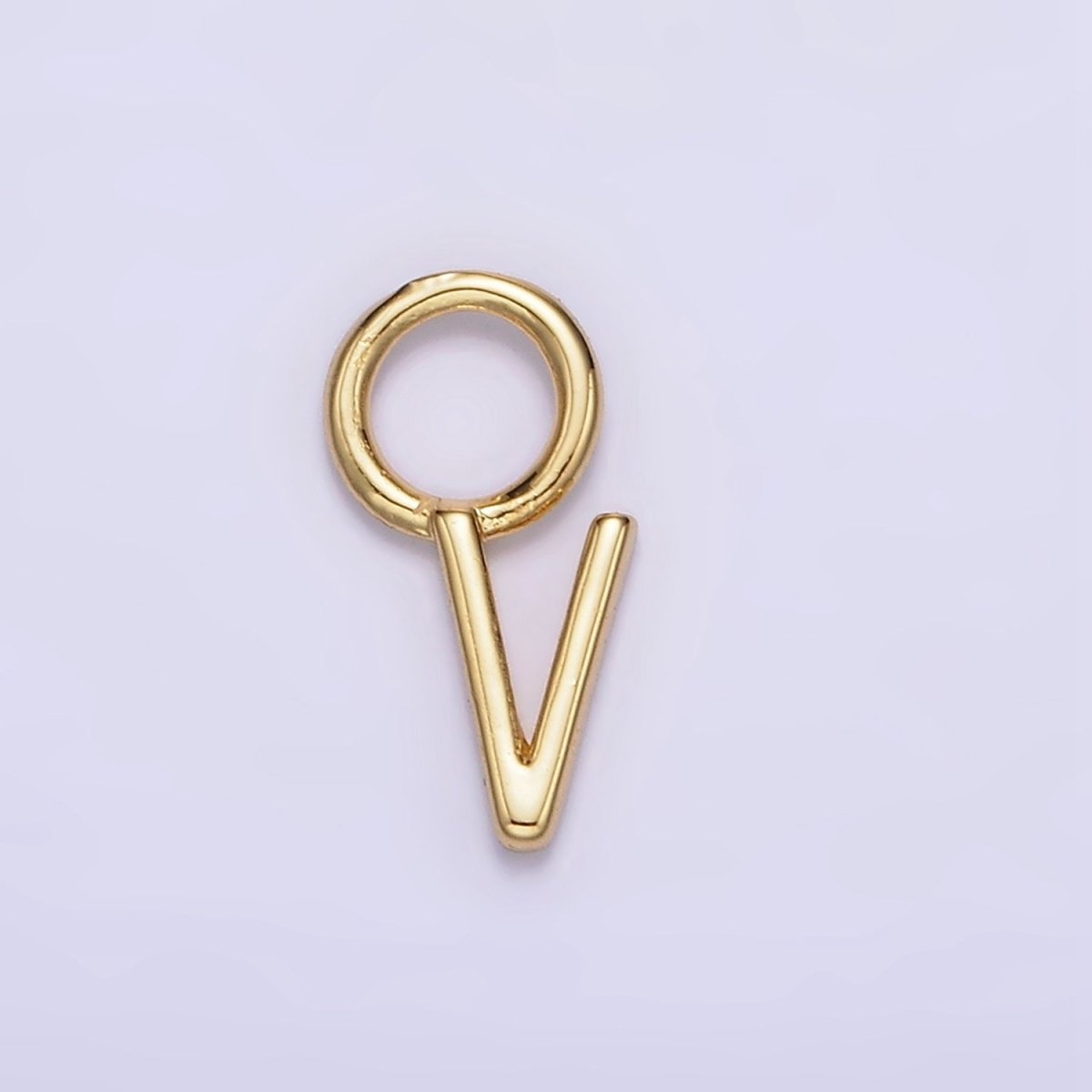 14K Gold Filled A-Z Initial Letters Rounded Bail Personalized Earring Charm | A-989-A-A1001