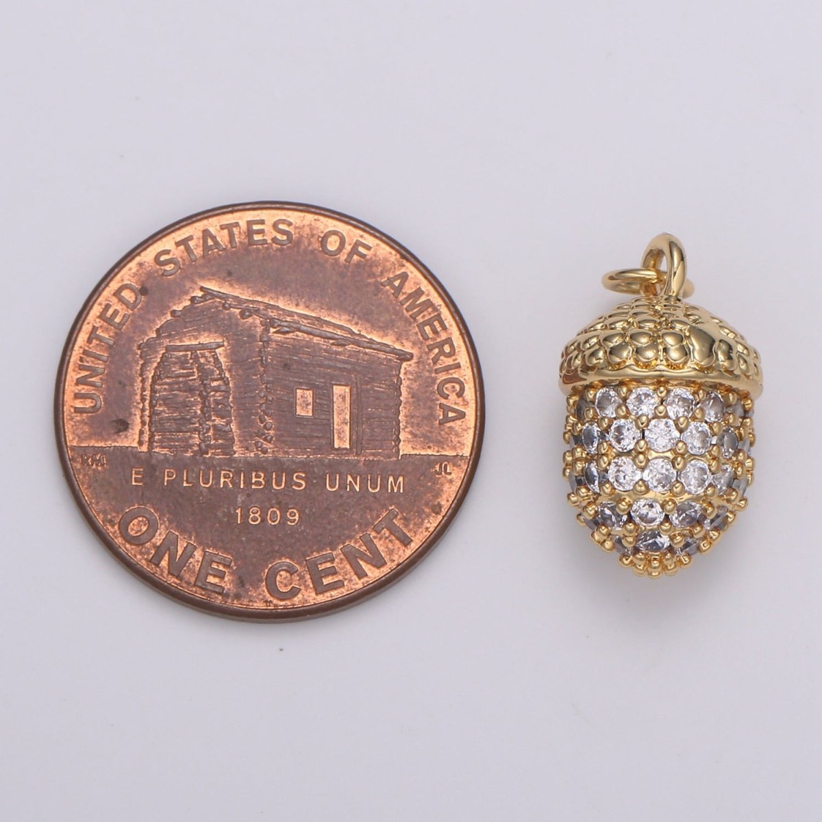14K Gold Filled Acorn Charm for Minimalist Necklace Jewelry Making supply Micro Pave Acorn Pendant for Bracelet Earring E-185
