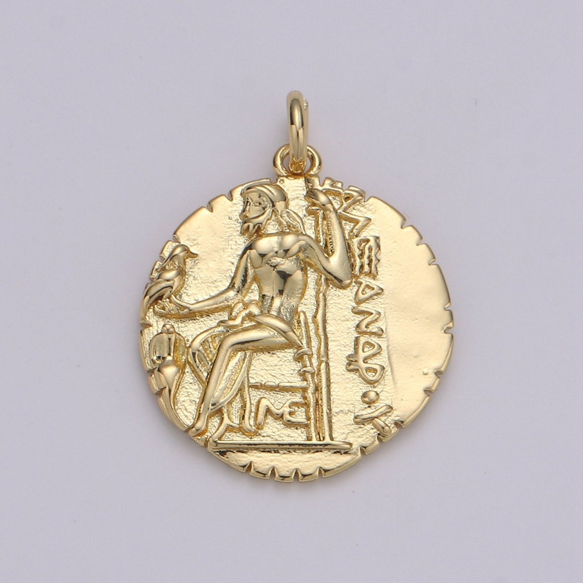 14k Gold Filled Ancient Gold Coin Pendant, Greek Warrior Alexander the Great Coin Pendant, Earing DIY, Roman Coin Pendant, Earing Coin D-151