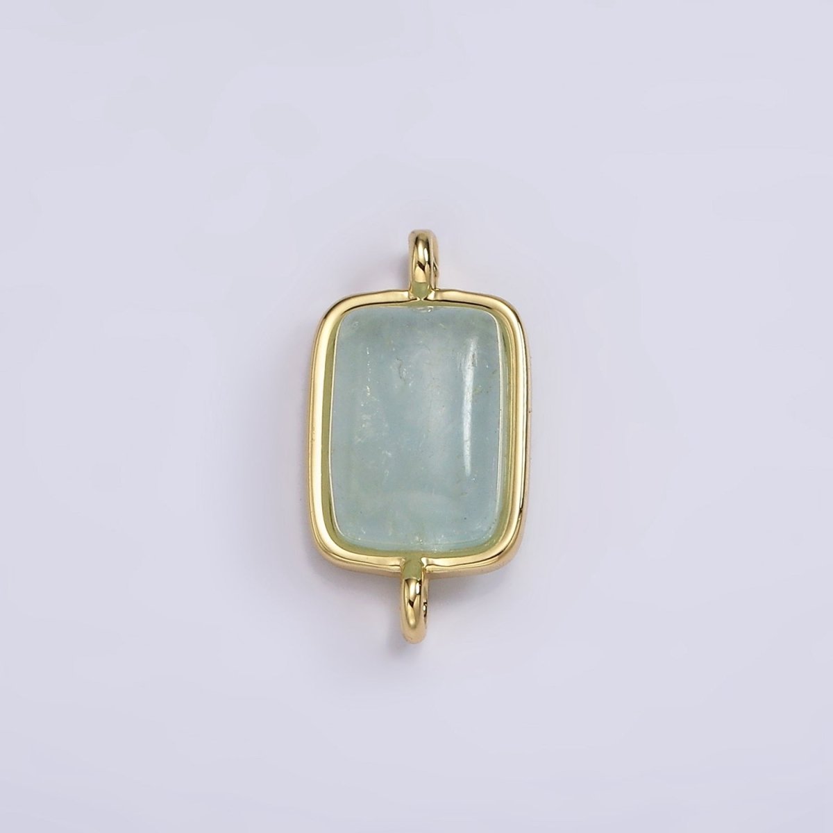 14K Gold Filled Aquamarine, Aventurine, Amethyst, Rose Quartz Bezel Rectangular Connector | G246 - G249