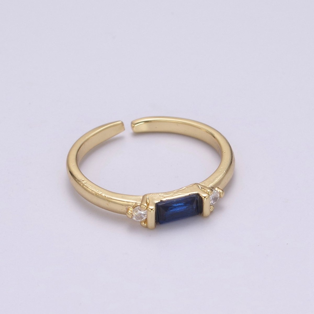 14K Gold Filled Baguette Ring / Petite Baguette Engagement Ring / Baguette Solitaire Ring / Dainty Birthstone CZ Ring U-163 ~ U-168
