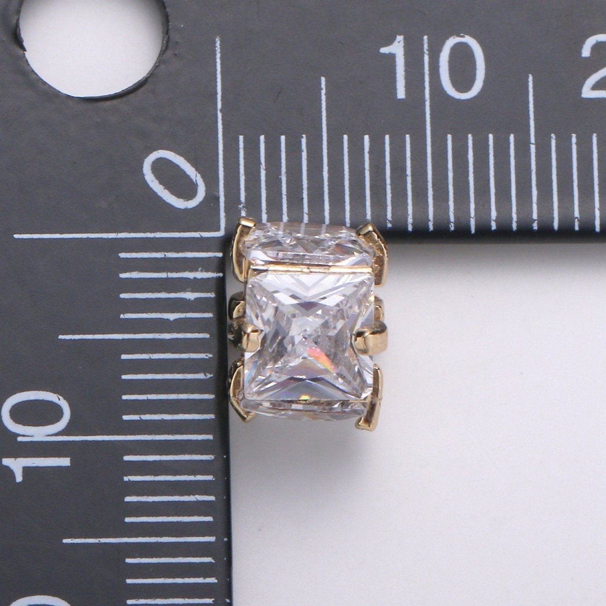 14k Gold FIlled Beads CZ Micro Pave Cube Large Hole Spacer Beads, Cubic Zirconia Spacer Beads, Gold Square Bead Spacer for Bracelet Making