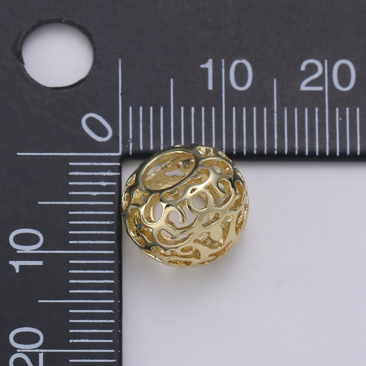 14k Gold Filled Beads Gold Filigree Spacer Charm Beads for Bracelet Necklace Jewelry Making Supply, B-378