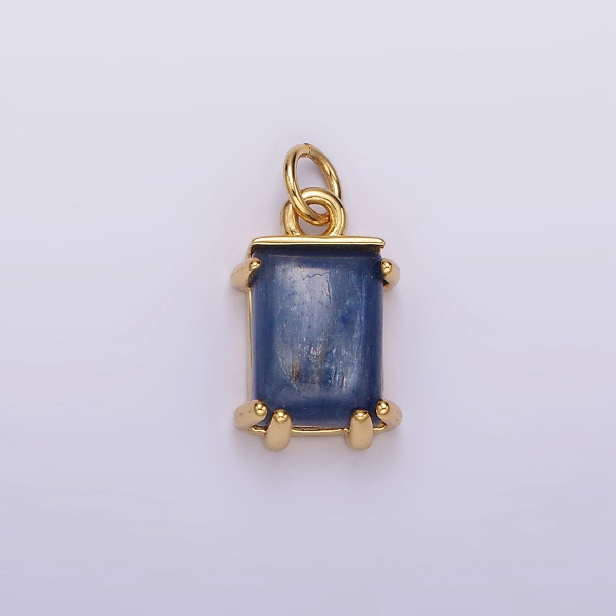 14K Gold Filled Blue Kyanite Rectangular Bezel Charm | AG563