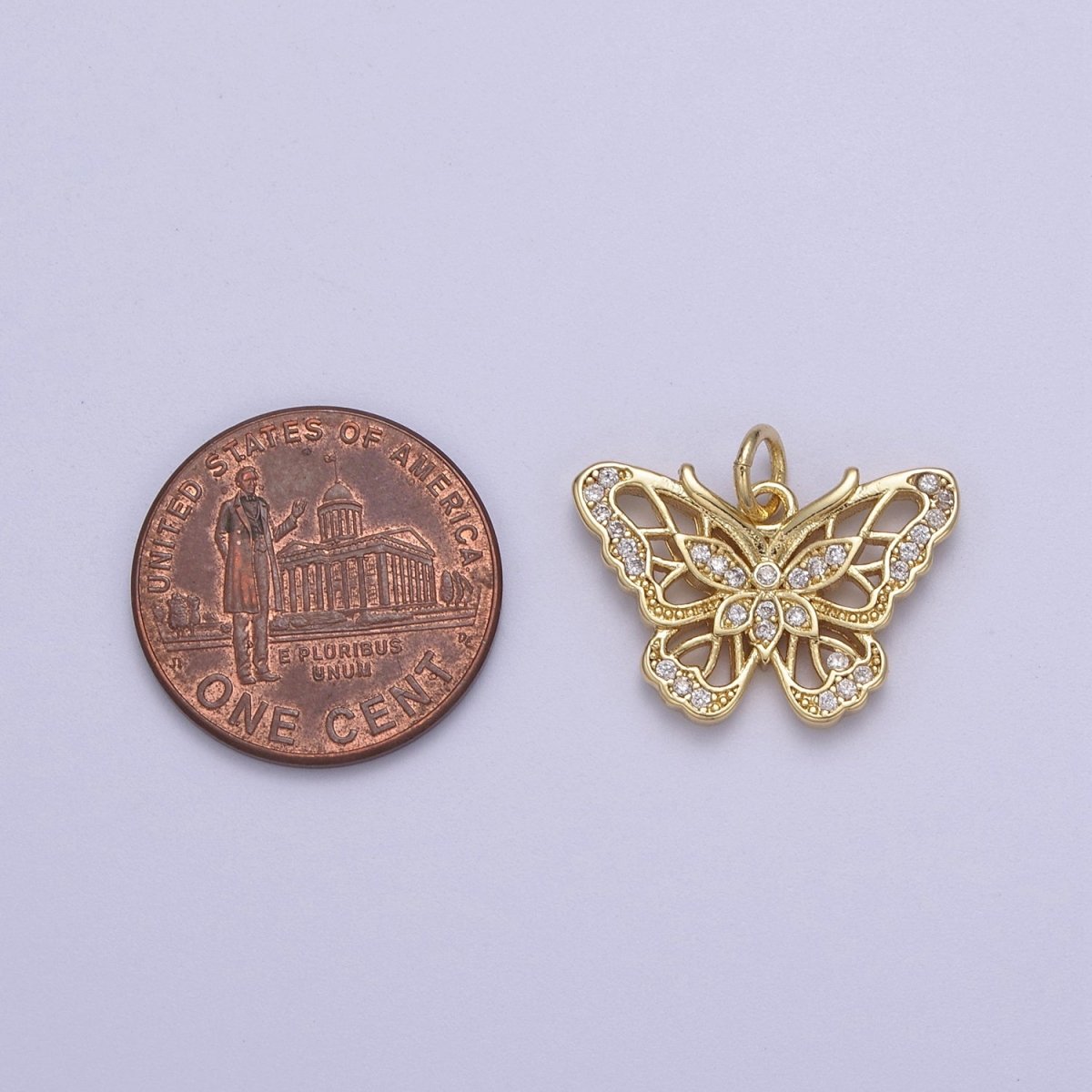 14k Gold Filled Butterfly Charm Mini Mariposa Pendant Micro Pave Animal Insect Jewelry Inspired N-667
