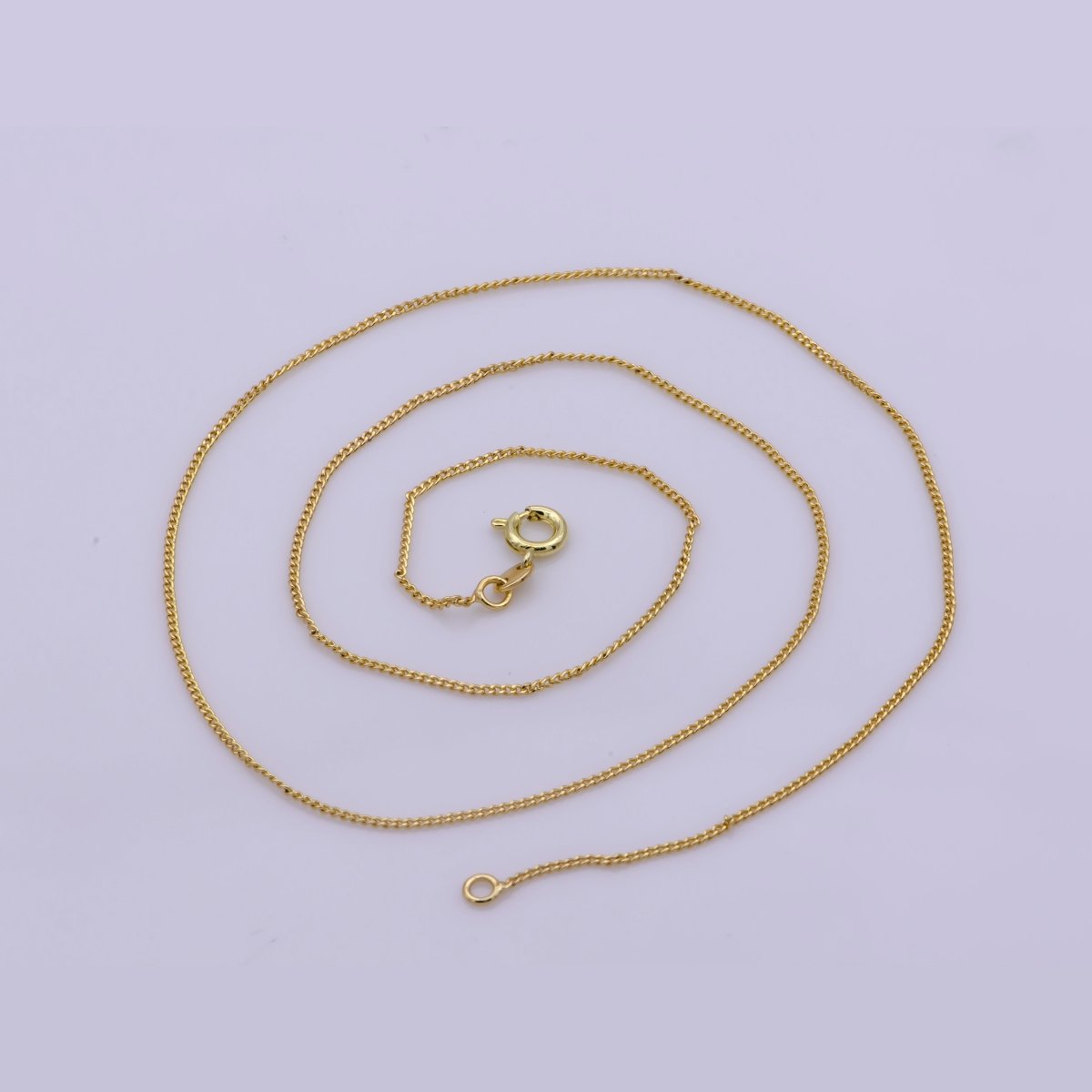 14k Gold Filled Cable Finished Chain, Necklace 19.5 inch Chain for Layering Necklace, Dainty 1mm w/ Spring Clasps | WA-390 Clearance Pricing