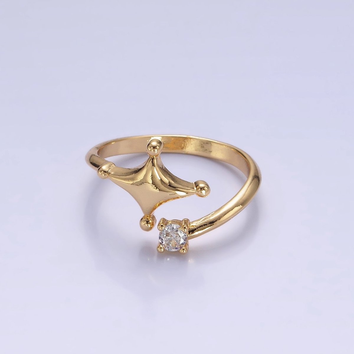 14K Gold Filled Celestial Star Dotted CZ Wrap Ring | O1260