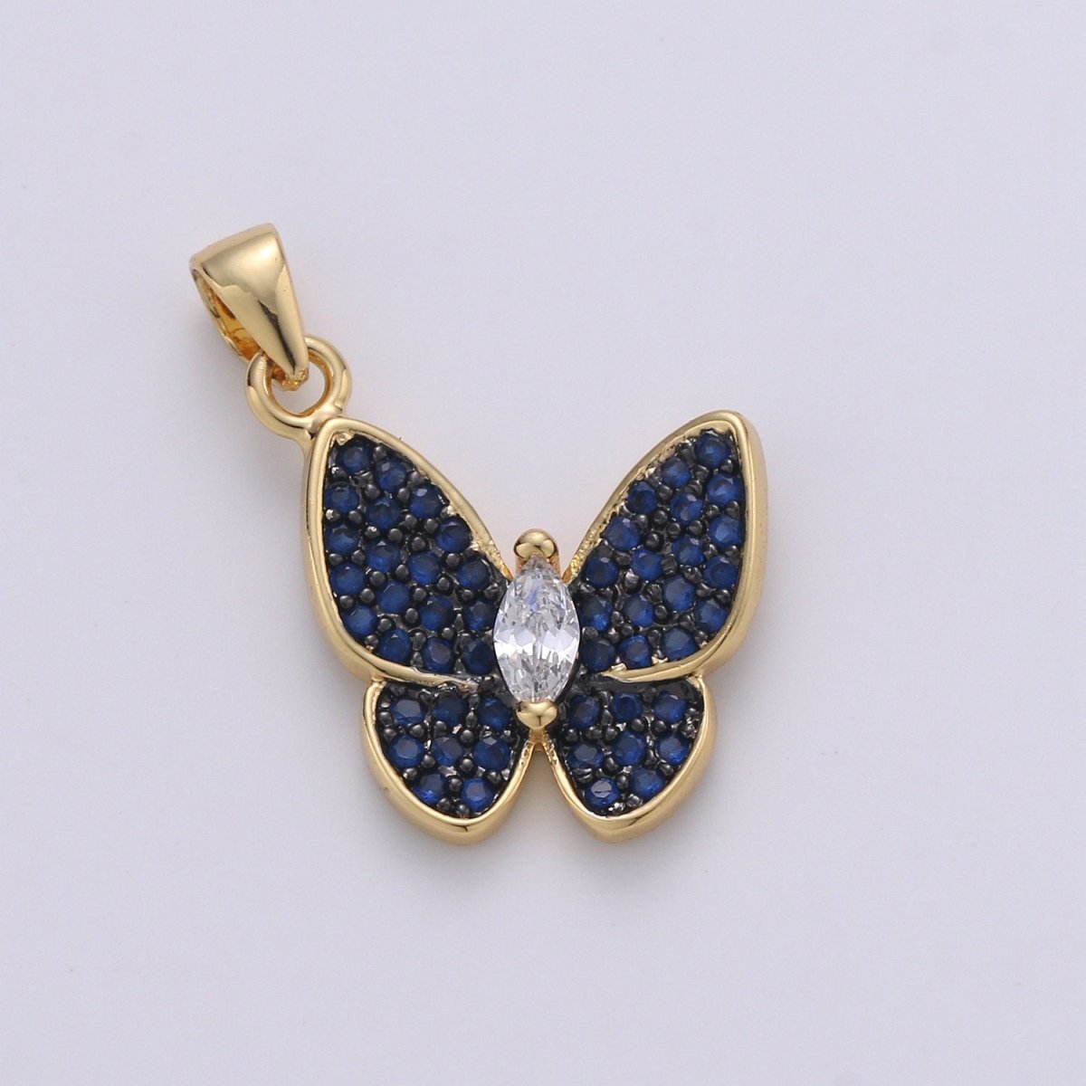 14k Gold Filled Charm Dainty Cubic Butterfly Pendant, Bracelet Charm, Necklace Pendant, Micro Pave Animal Jewelry Supply I-375~I-378