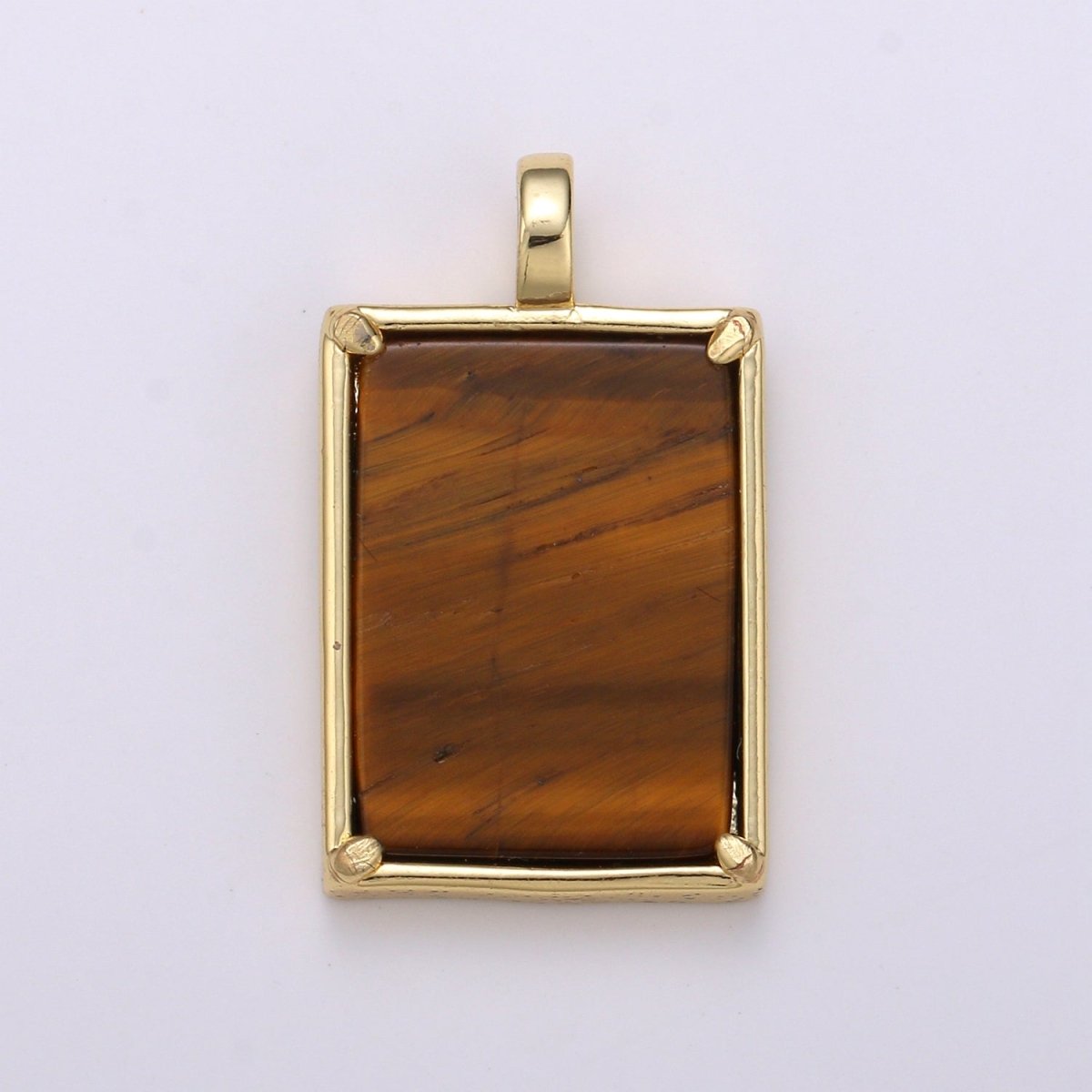 14k Gold filled Charm Geometric Natural Stone lapis lazuli Amethyst, Aquamarine, Rose Quartz Necklace Pendant for Jewelry Supply I-785 ~ I-790