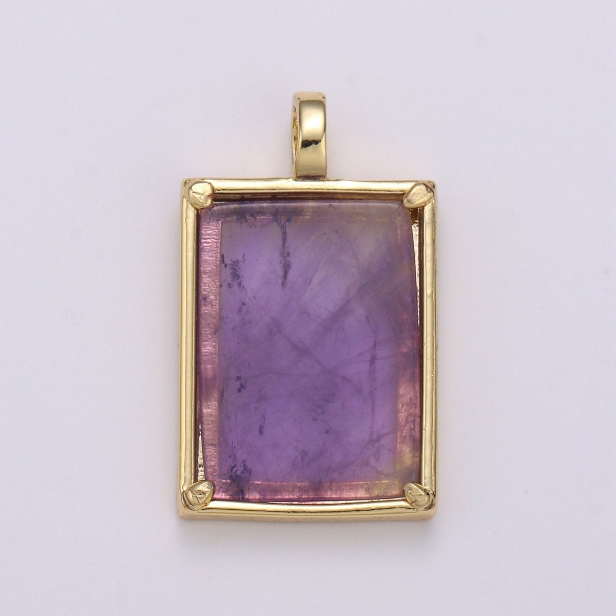 14k Gold filled Charm Geometric Natural Stone lapis lazuli Amethyst, Aquamarine, Rose Quartz Necklace Pendant for Jewelry Supply I-785 ~ I-790