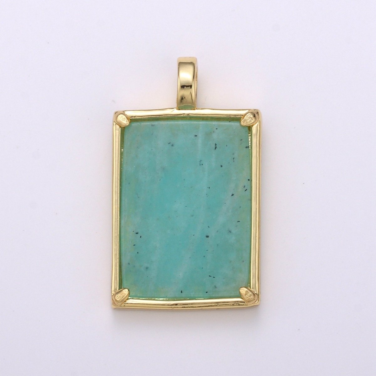 14k Gold filled Charm Geometric Natural Stone lapis lazuli Amethyst, Aquamarine, Rose Quartz Necklace Pendant for Jewelry Supply I-785 ~ I-790