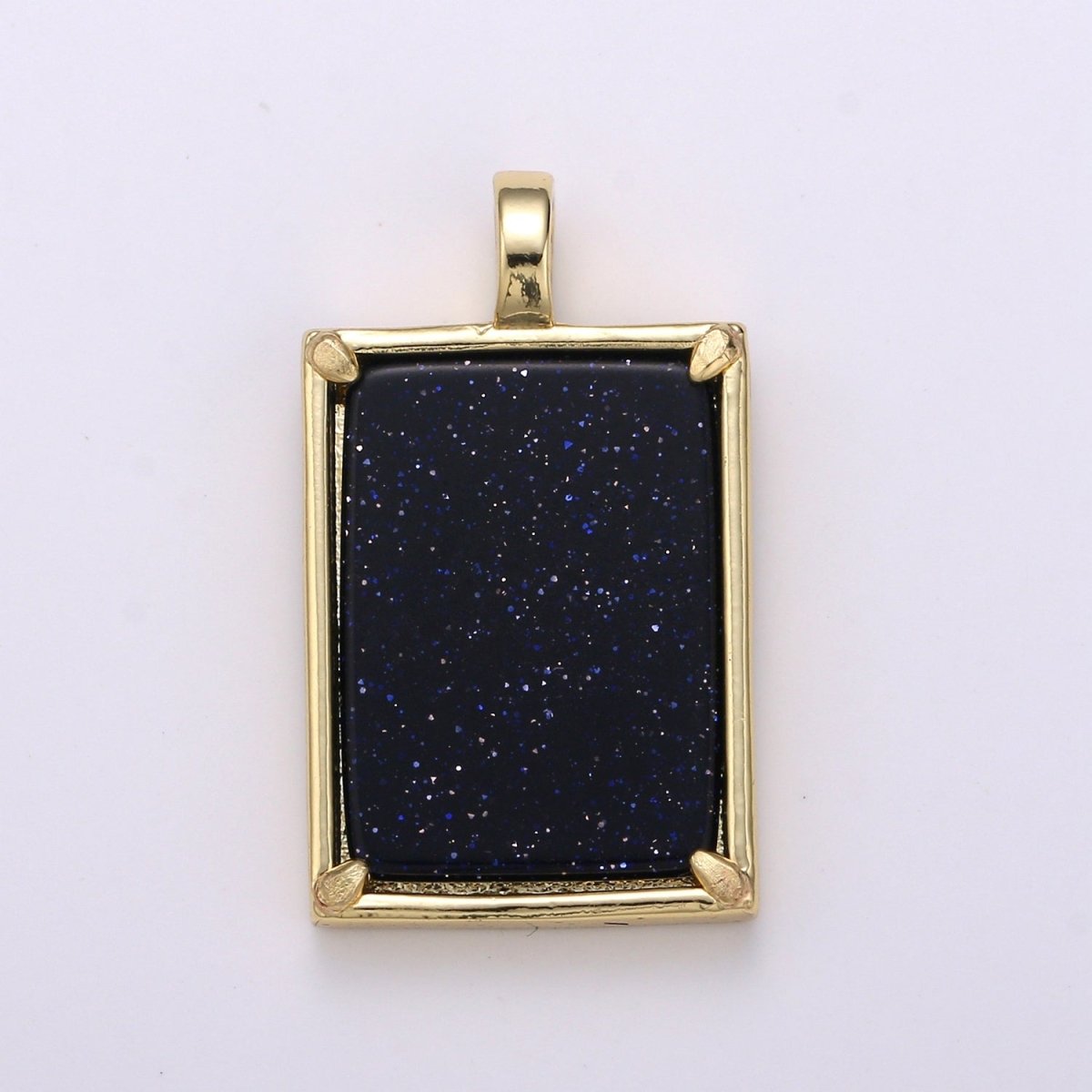 14k Gold filled Charm Geometric Natural Stone lapis lazuli Amethyst, Aquamarine, Rose Quartz Necklace Pendant for Jewelry Supply I-785 ~ I-790