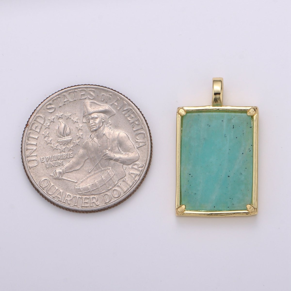 14k Gold filled Charm Geometric Natural Stone lapis lazuli Amethyst, Aquamarine, Rose Quartz Necklace Pendant for Jewelry Supply I-785 ~ I-790