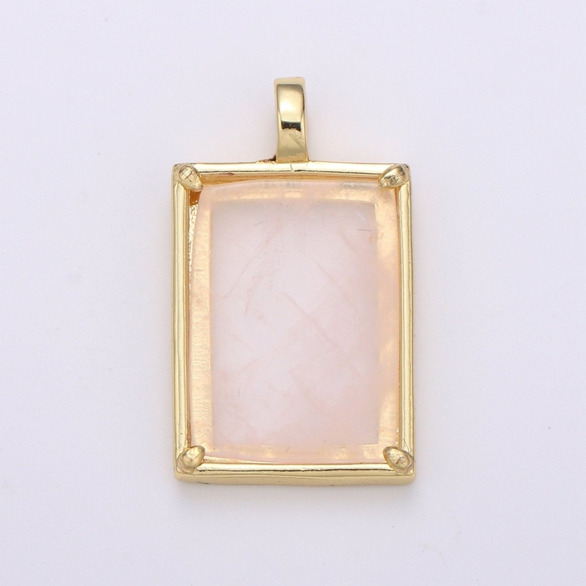 14k Gold filled Charm Geometric Natural Stone lapis lazuli Amethyst, Aquamarine, Rose Quartz Necklace Pendant for Jewelry Supply I-785 ~ I-790