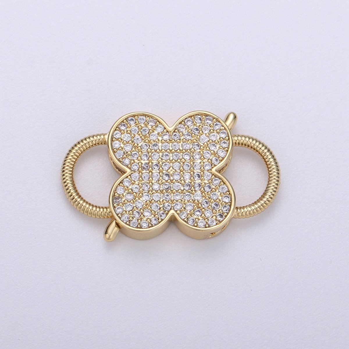 14k Gold Filled Clasp clicker Clover Clasp, 16x27mm, Flower Clover double Clicker ends, Bracelet  Necklace Clicker Connector K-911
