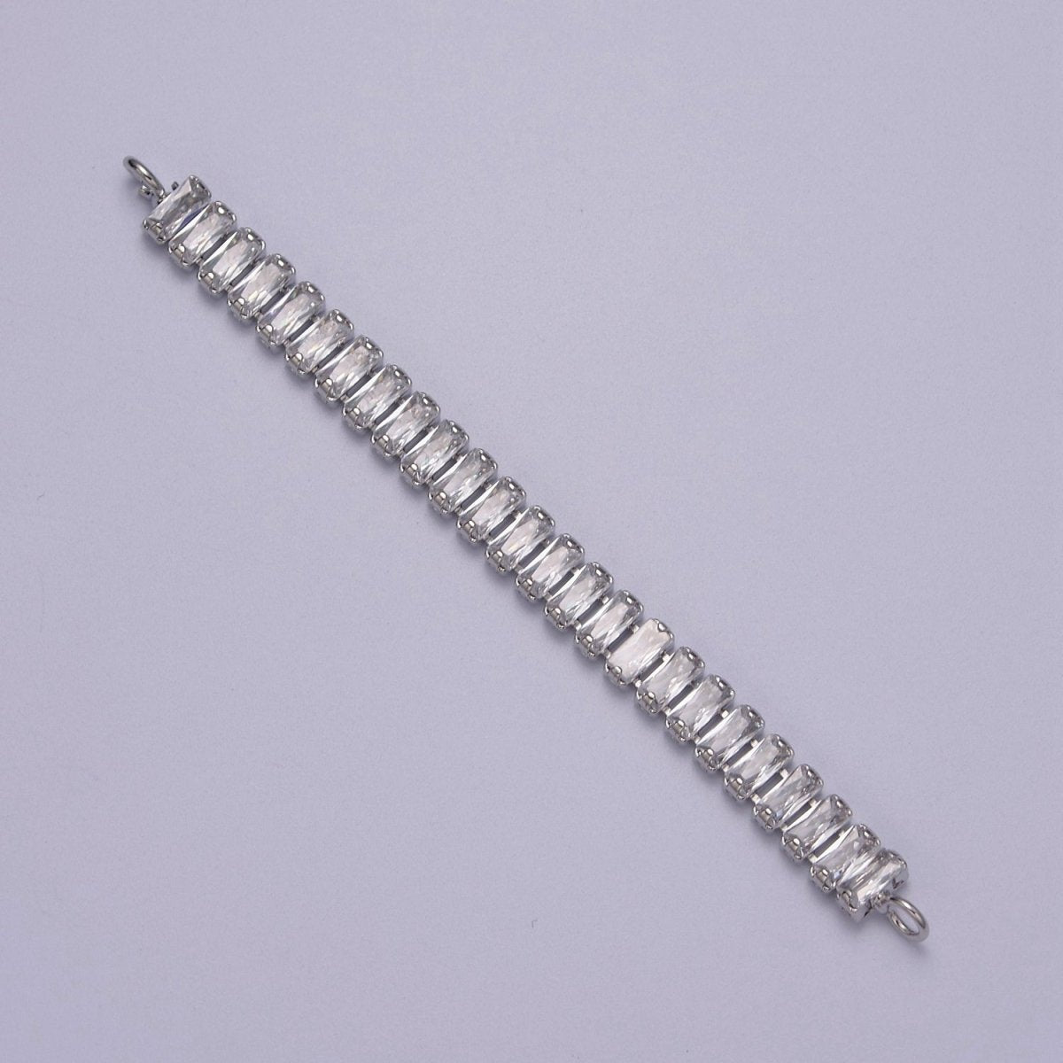 14k Gold Filled Clear / Colorful CZ Rectangular Baguette Paved connector Bendable Long Bar Connector for DIY Bracelet Component F-010 F-011 F-017 F-025 F-026 F-028 F-033 F-037 F-046