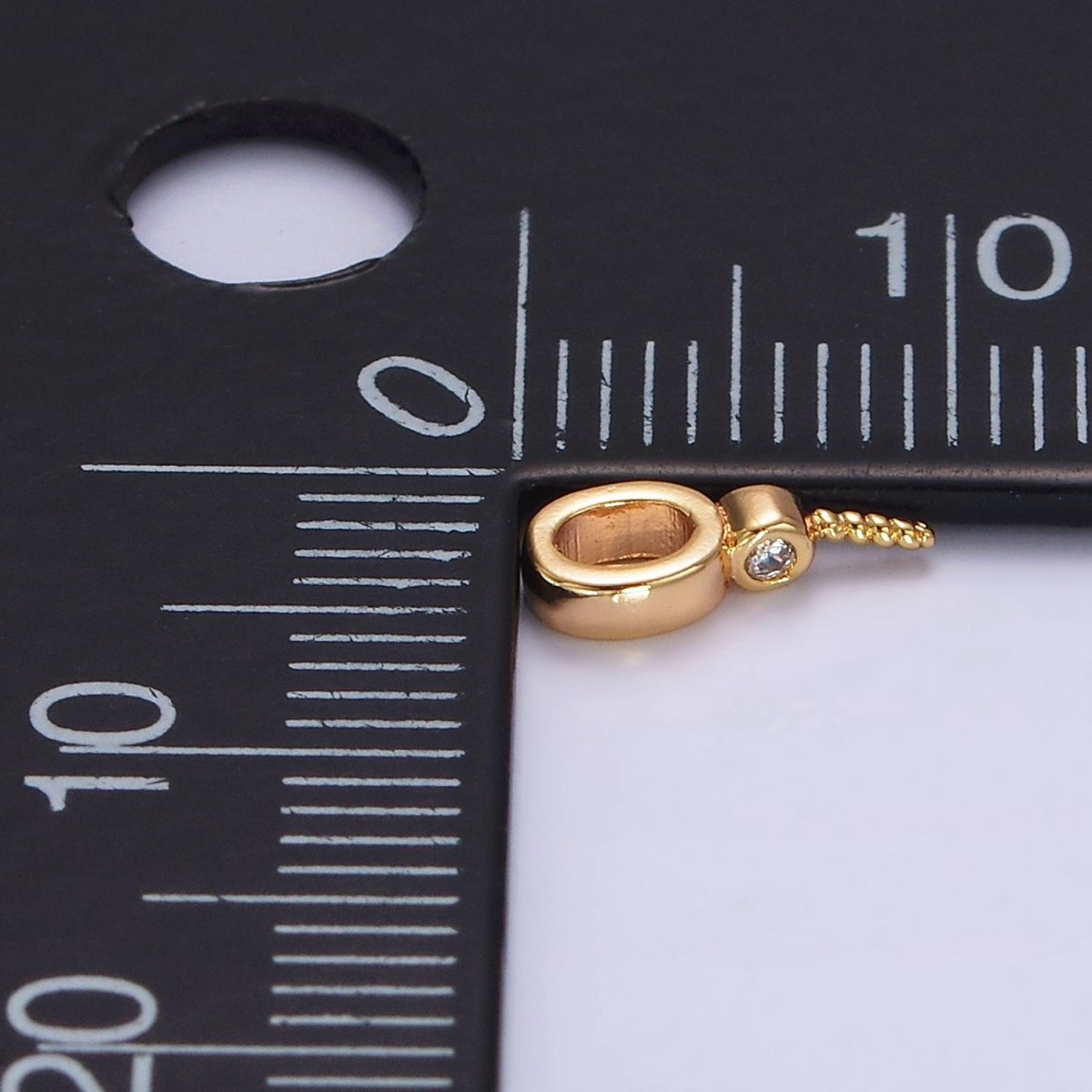 14K Gold Filled Clear CZ Bezel Drill Bail Pendant Jewelry Making Findings Supply | Z-515