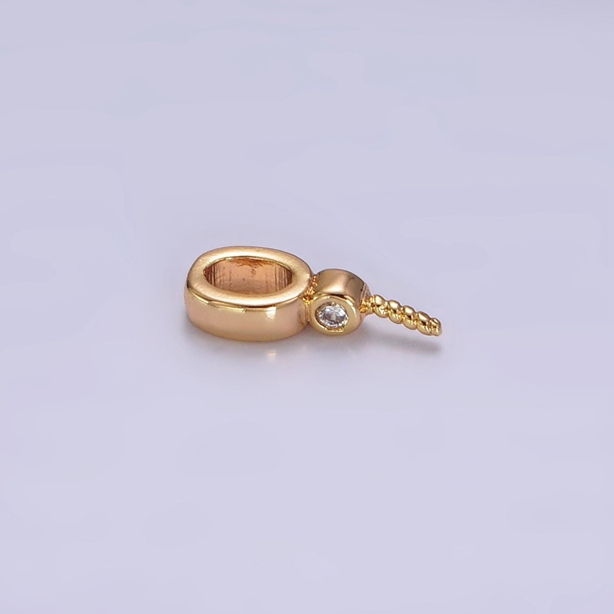 14K Gold Filled Clear CZ Bezel Drill Bail Pendant Jewelry Making Findings Supply | Z-515
