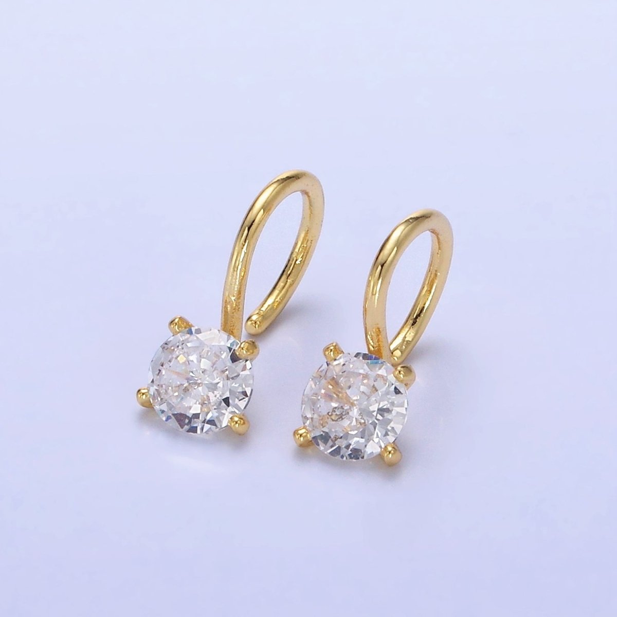 14K Gold Filled Clear CZ Minimalist Ear Cuff Earrings | AI162