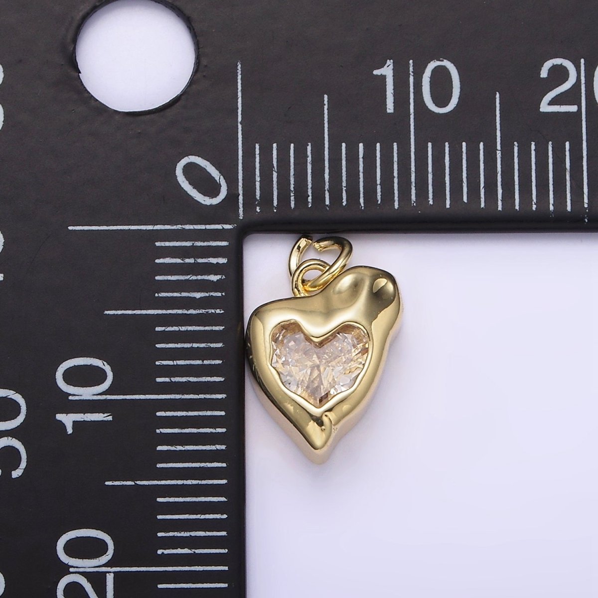 14K Gold Filled Clear Heart Melt Molten Drip Add-On Charm | AG223