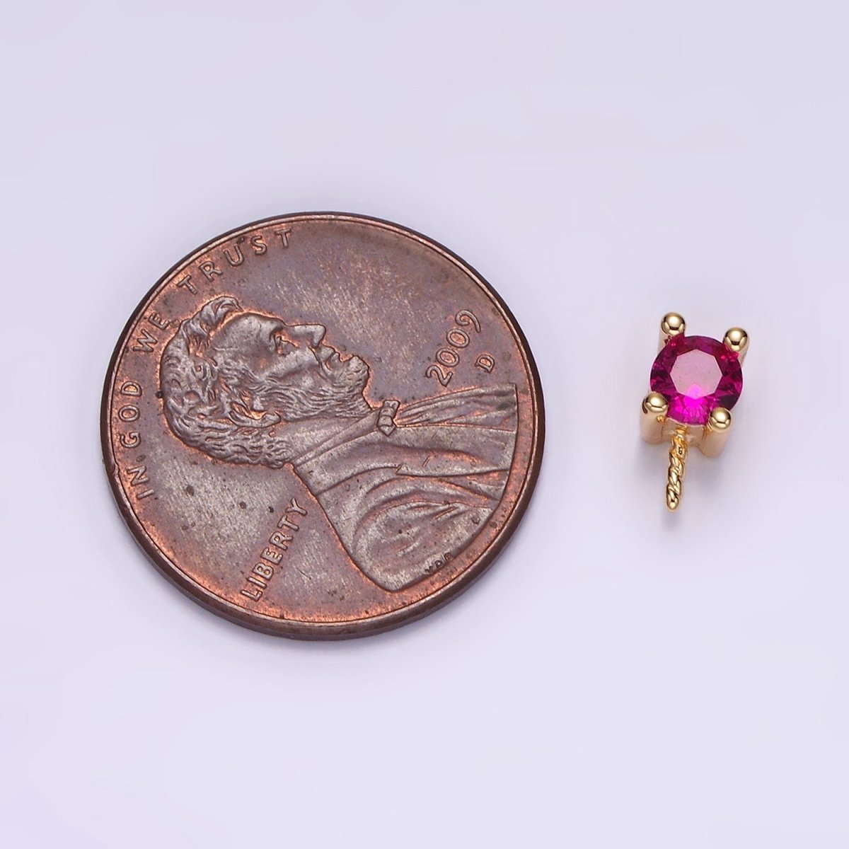 14K Gold Filled, Clear, Pink, Fuchsia, Green CZ Drill Bail Jewelry Making Findings Supply | Z-516 - Z-519