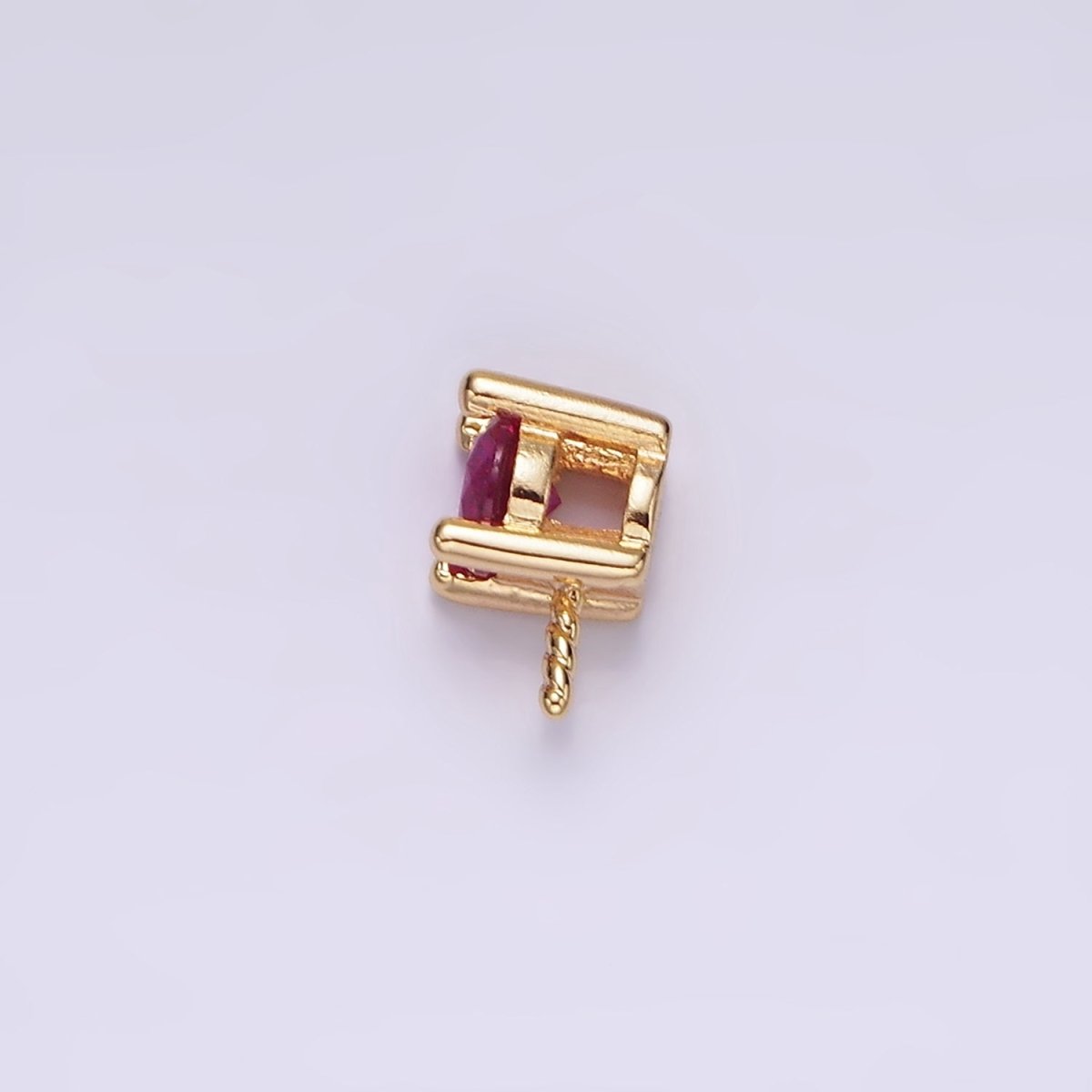 14K Gold Filled, Clear, Pink, Fuchsia, Green CZ Drill Bail Jewelry Making Findings Supply | Z-516 - Z-519