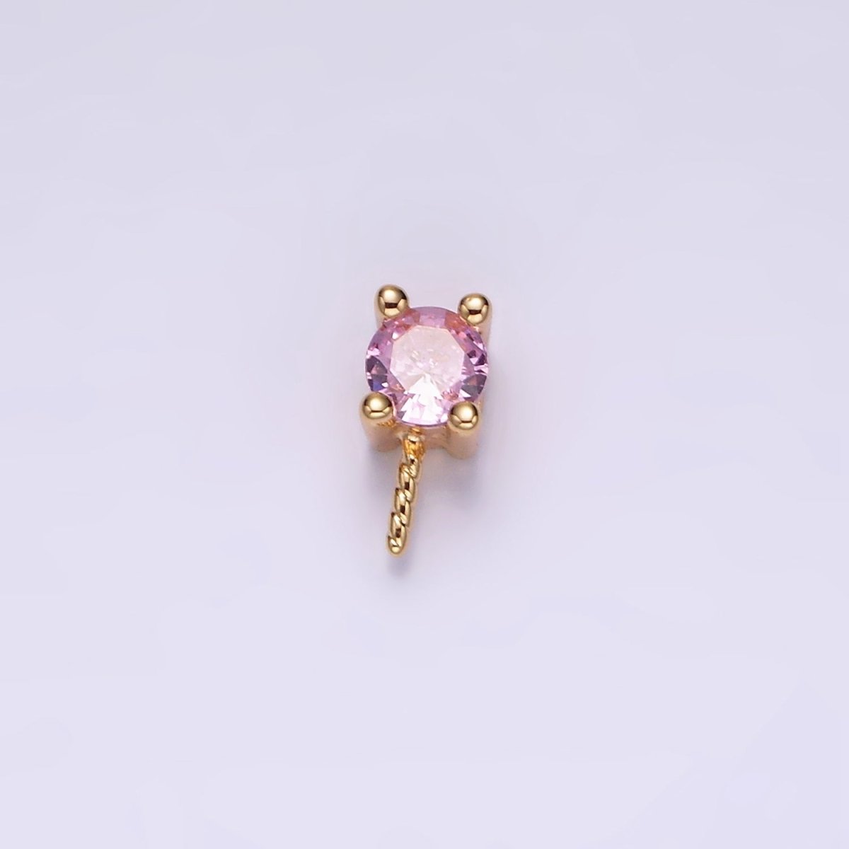 14K Gold Filled, Clear, Pink, Fuchsia, Green CZ Drill Bail Jewelry Making Findings Supply | Z-516 - Z-519