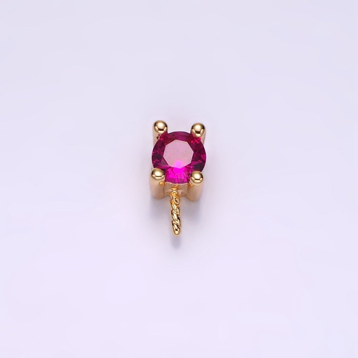 14K Gold Filled, Clear, Pink, Fuchsia, Green CZ Drill Bail Jewelry Making Findings Supply | Z-516 - Z-519