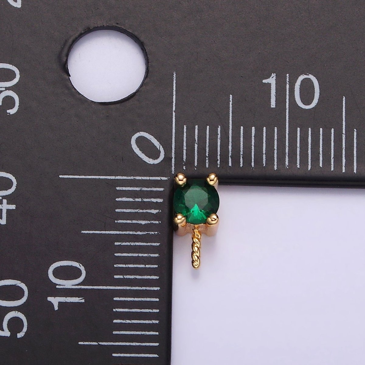 14K Gold Filled, Clear, Pink, Fuchsia, Green CZ Drill Bail Jewelry Making Findings Supply | Z-516 - Z-519