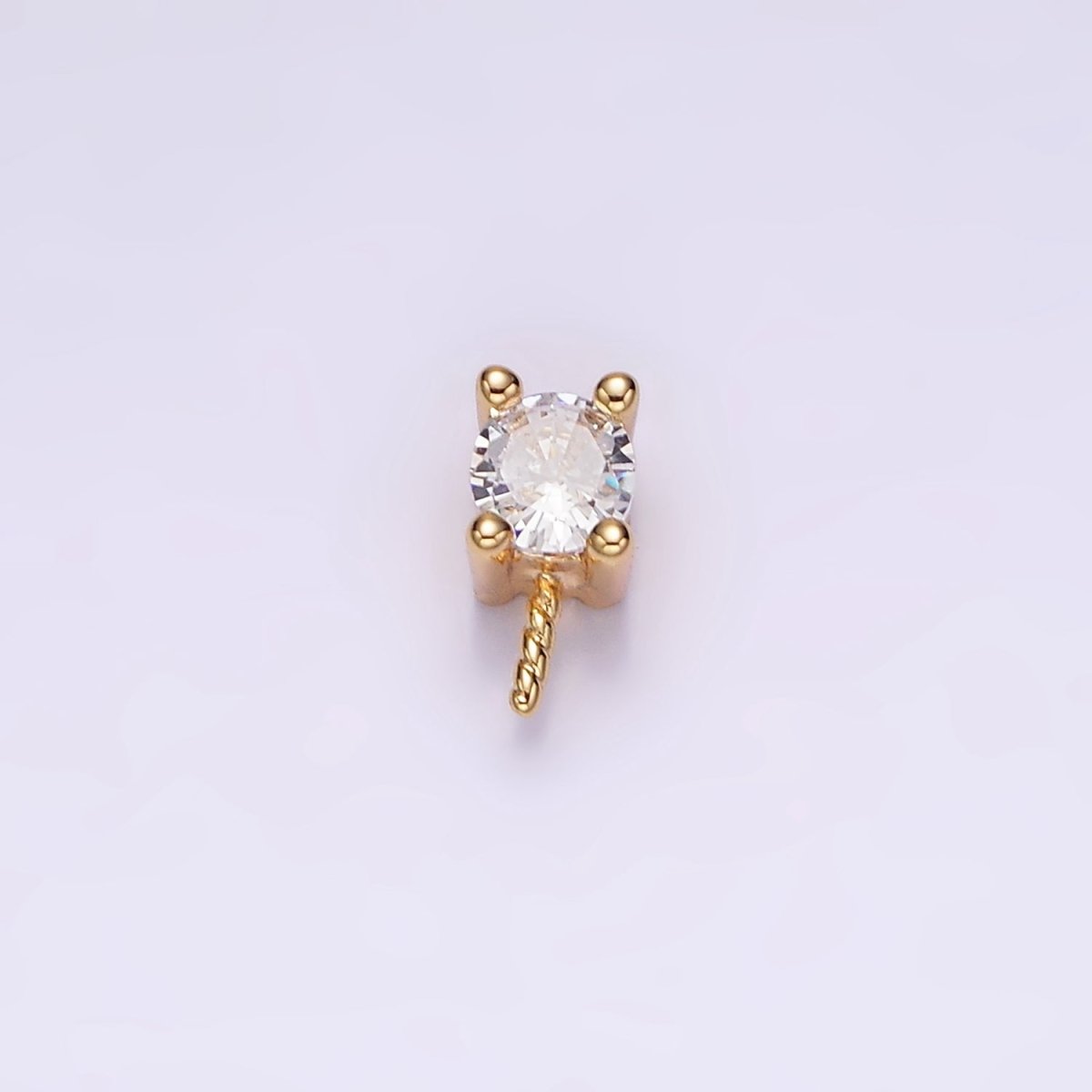 14K Gold Filled, Clear, Pink, Fuchsia, Green CZ Drill Bail Jewelry Making Findings Supply | Z-516 - Z-519