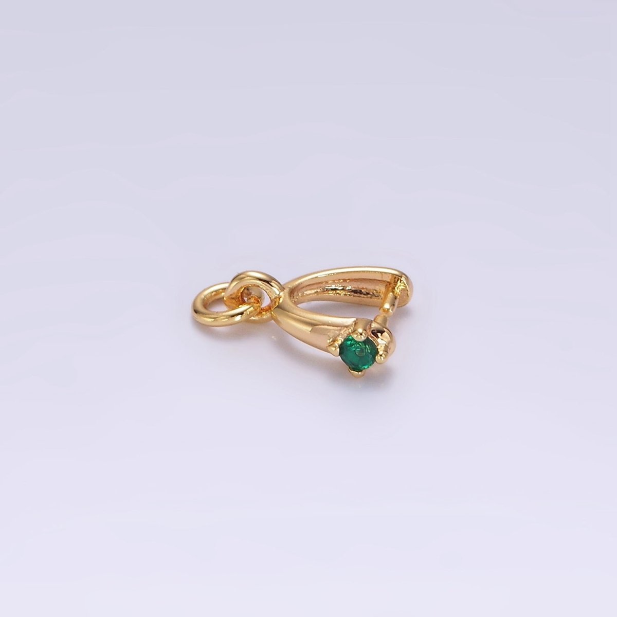 14K Gold Filled Clear, Pink, Fuchsia, Green CZ Snap Bail Charm Jewelry Making Findings Supply | Z641 - Z644