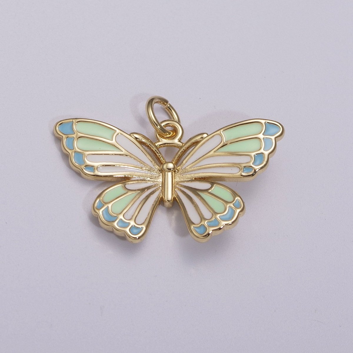 14K Gold Filled Colorful Enamel Butterfly Pendant Mariposa Charm, Pink Teal Yellow Purple Green Enamel Butterfly, Necklace Pendant M-907 to M-908