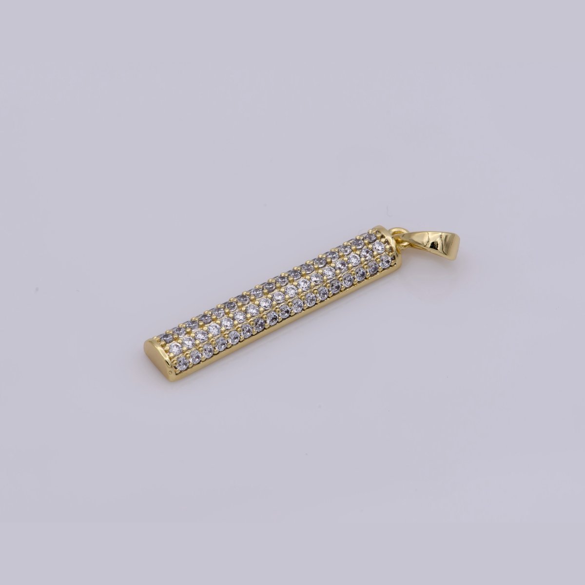 14K Gold Filled Crystal Half Round Bar Pendants  I-548