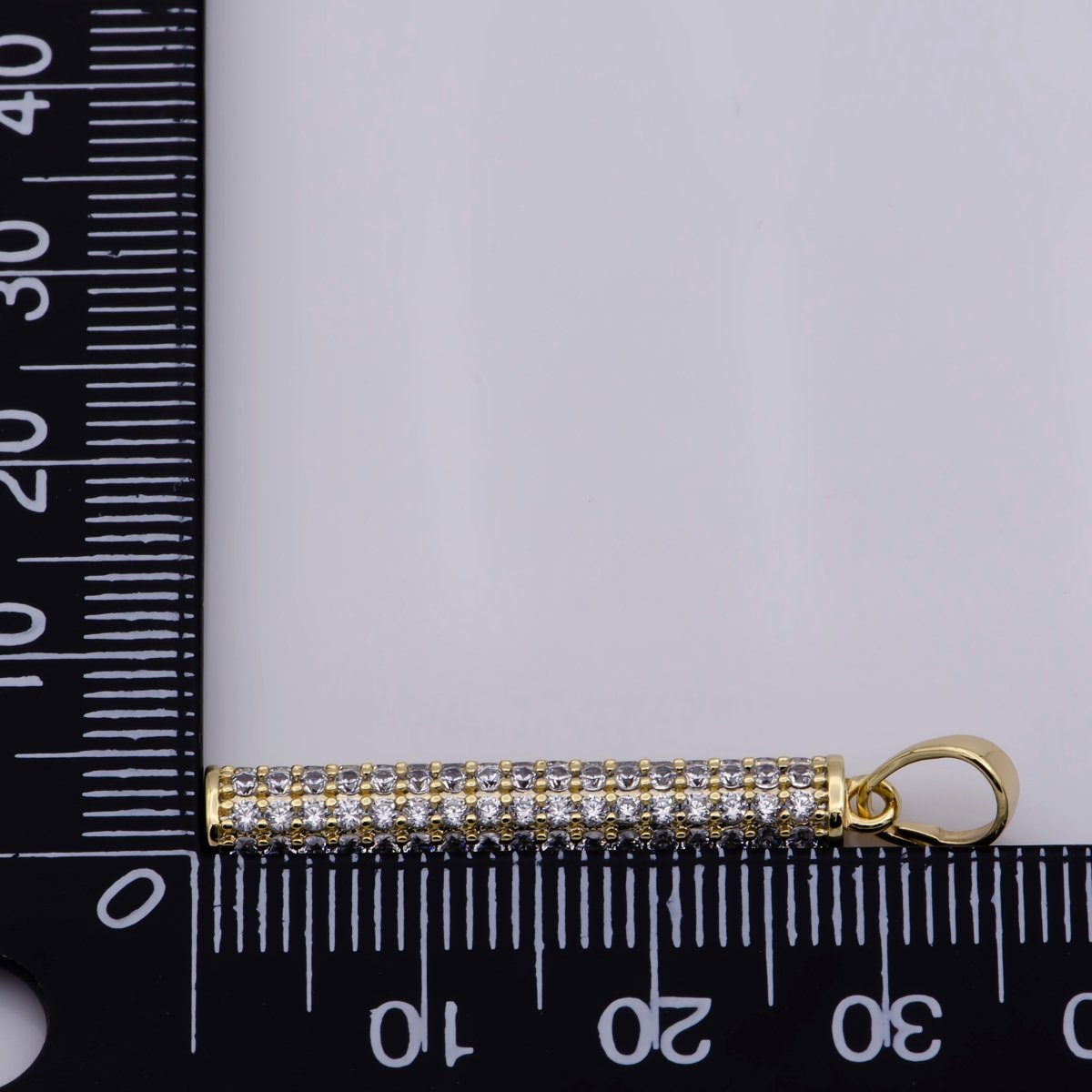 14K Gold Filled Crystal Half Round Bar Pendants  I-548