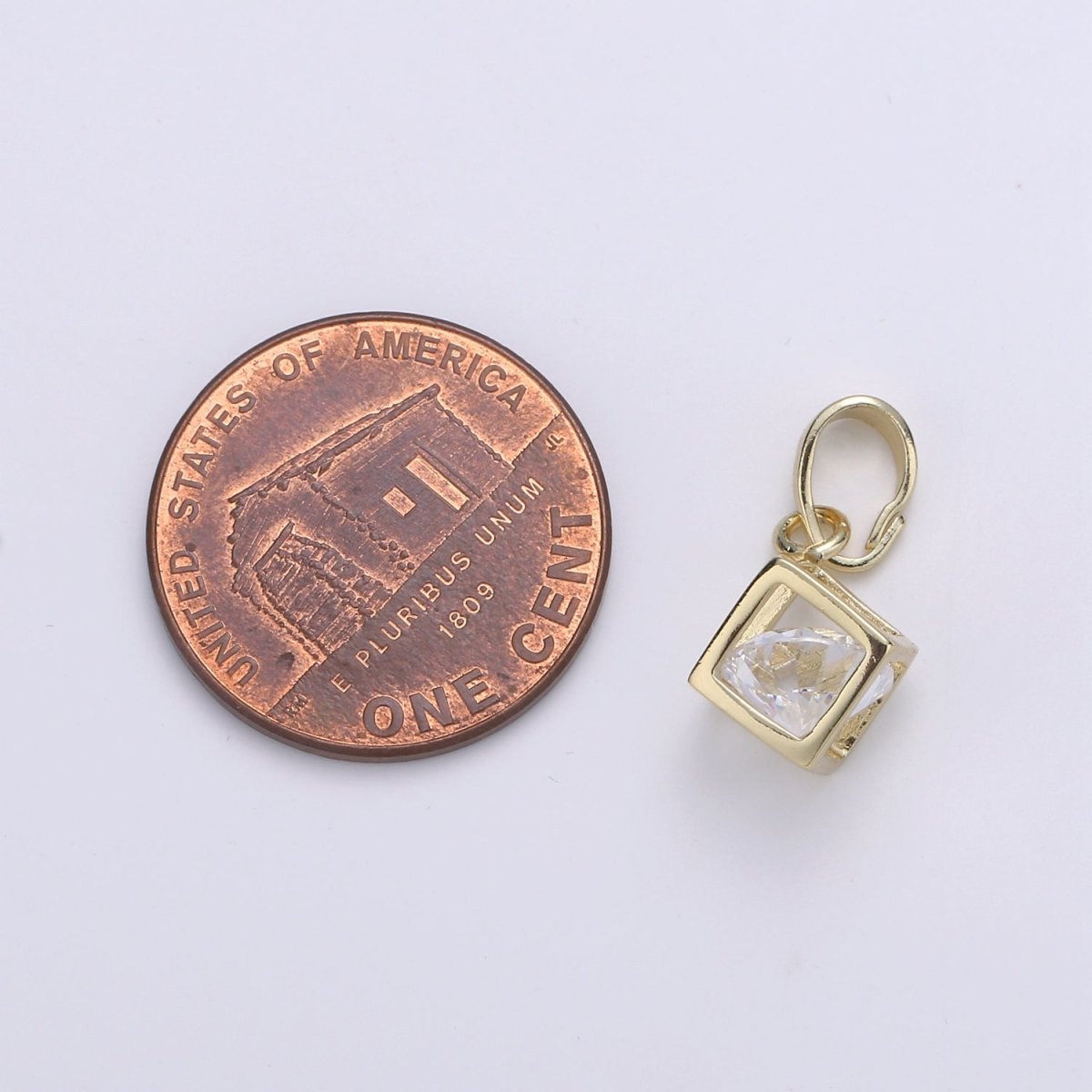 14K Gold Filled Cube Pendants  J-090