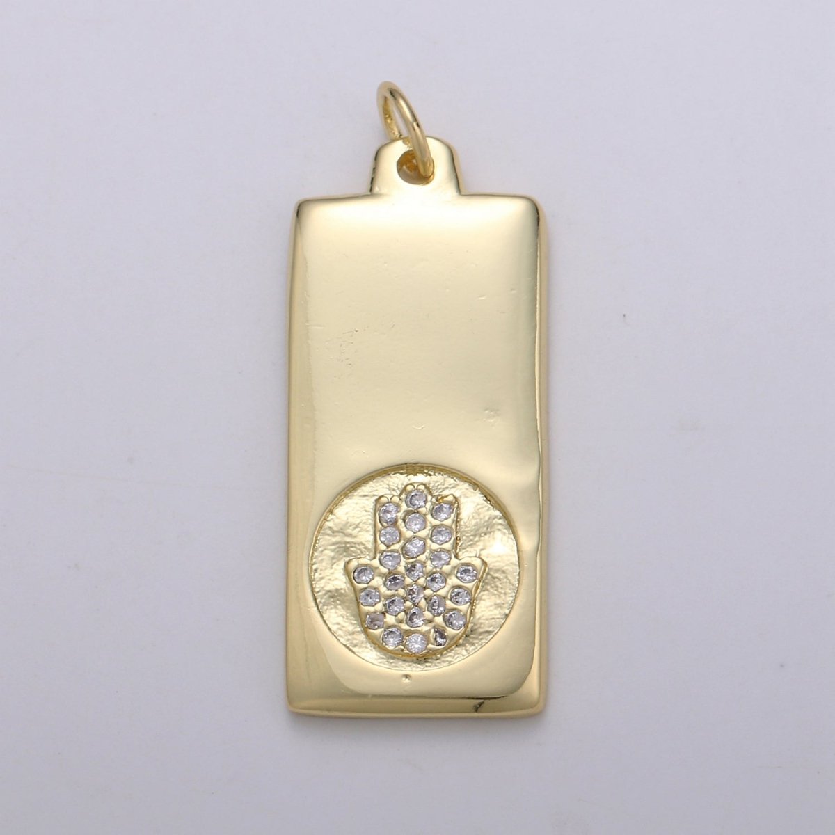 14k Gold Filled Cubic Zirconia Moon Star Butterfly Evil Eye Dog Tag Charm Celestial CZ Add-on Medallion Gold Filled CZ Pendant, Heart Cross D-835 TO D-842