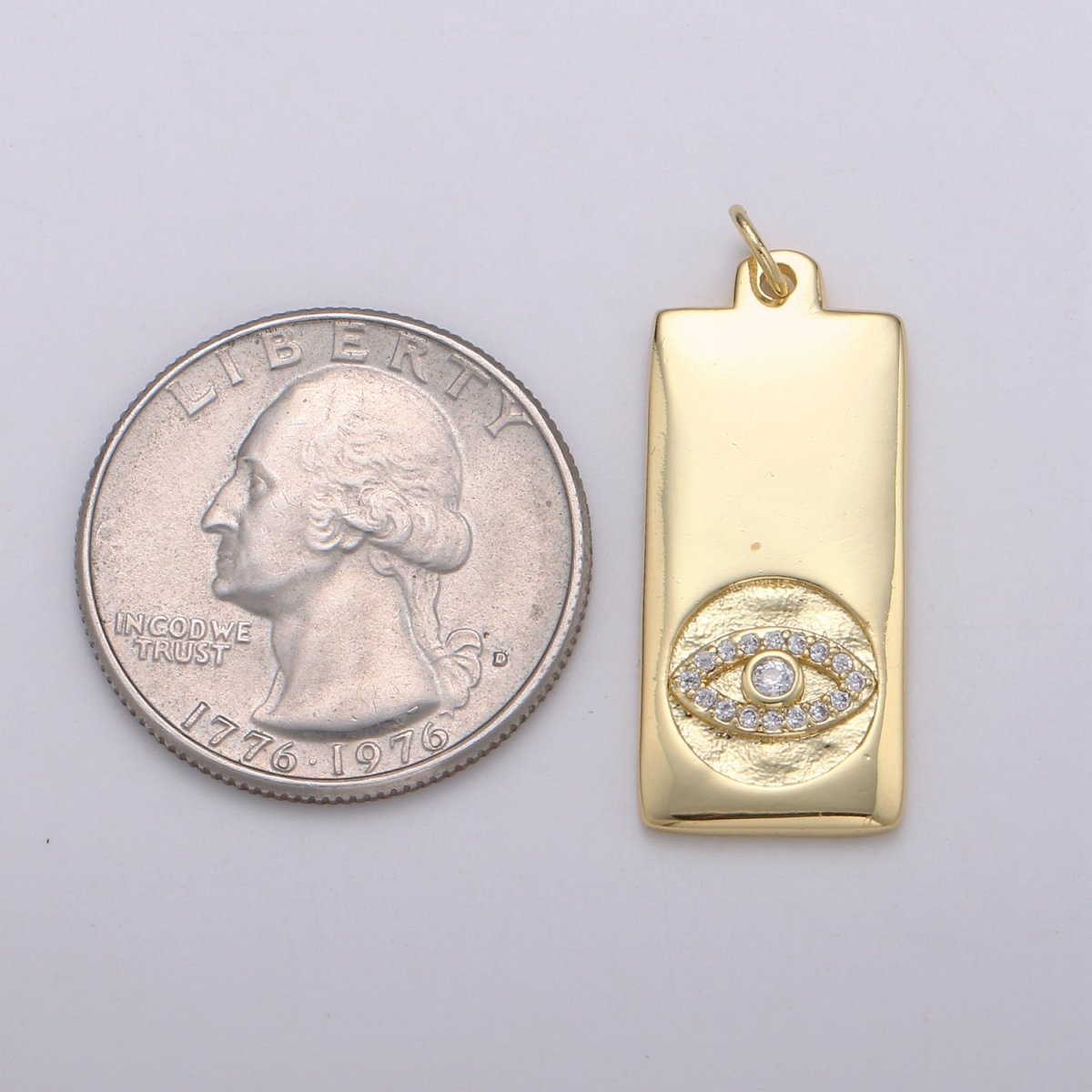 14k Gold Filled Cubic Zirconia Moon Star Butterfly Evil Eye Dog Tag Charm Celestial CZ Add-on Medallion Gold Filled CZ Pendant, Heart Cross D-835 TO D-842