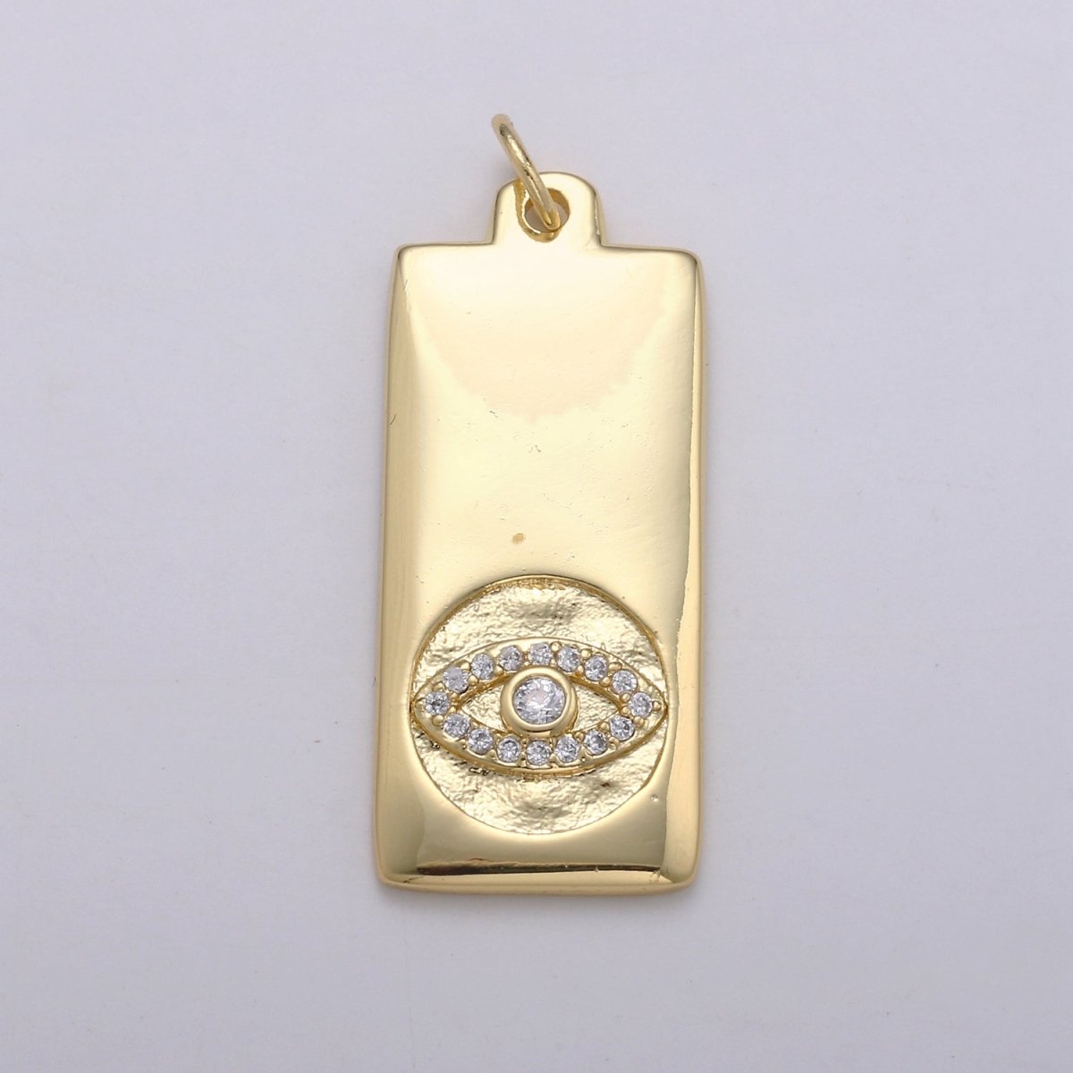 14k Gold Filled Cubic Zirconia Moon Star Butterfly Evil Eye Dog Tag Charm Celestial CZ Add-on Medallion Gold Filled CZ Pendant, Heart Cross D-835 TO D-842