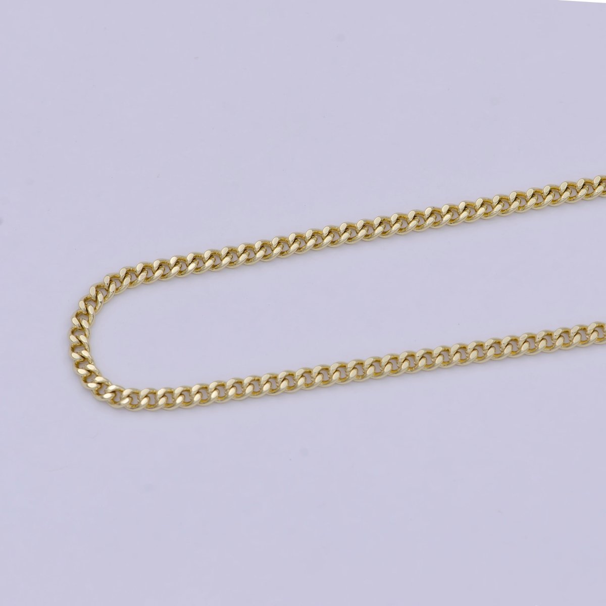 14K Gold Filled Curb Chain Necklace 2.1mm width Dainty Gold Chain Necklace | WA-756 Clearance Pricing