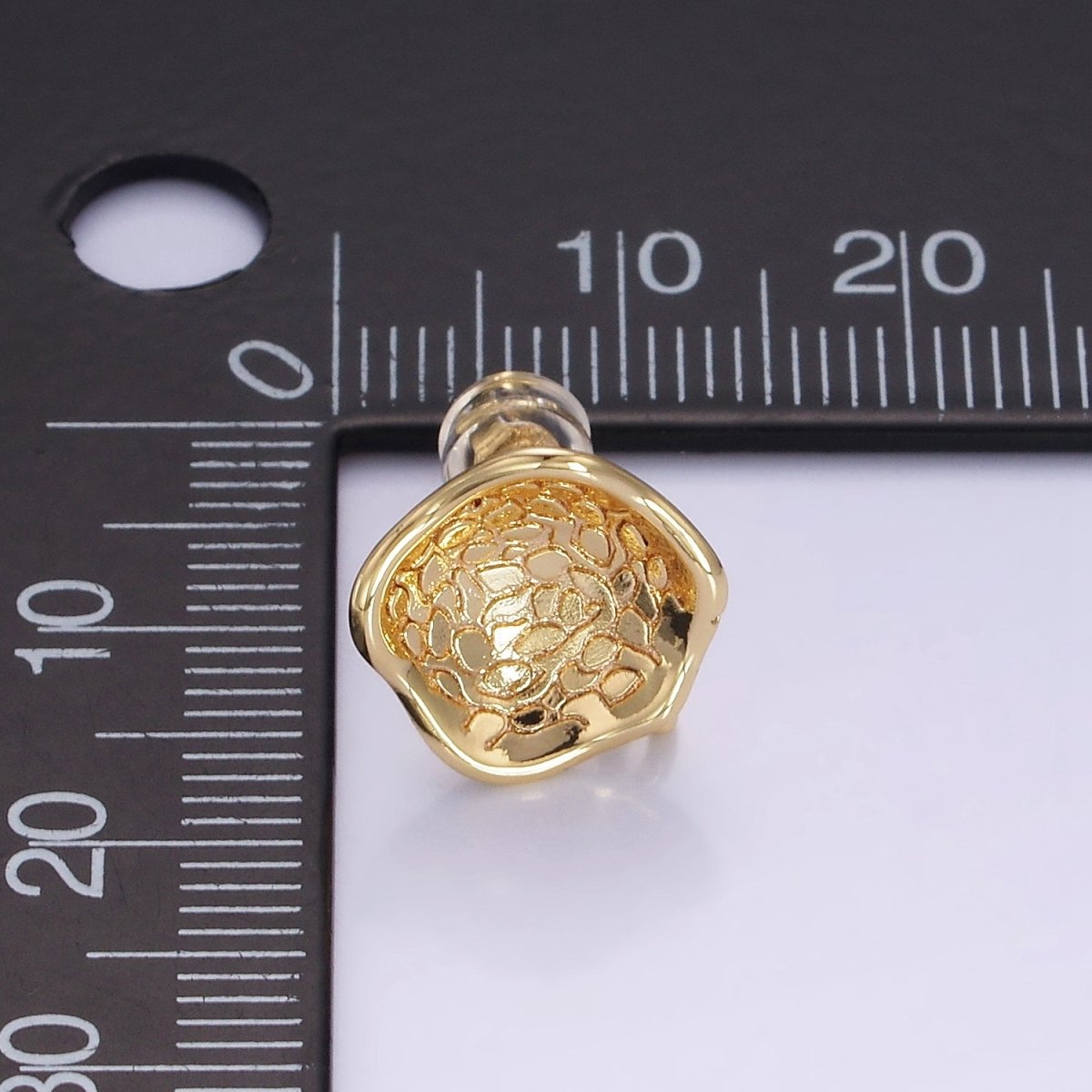 14K Gold Filled Curved Geometric Drop Stud Earrings Findings | Z702