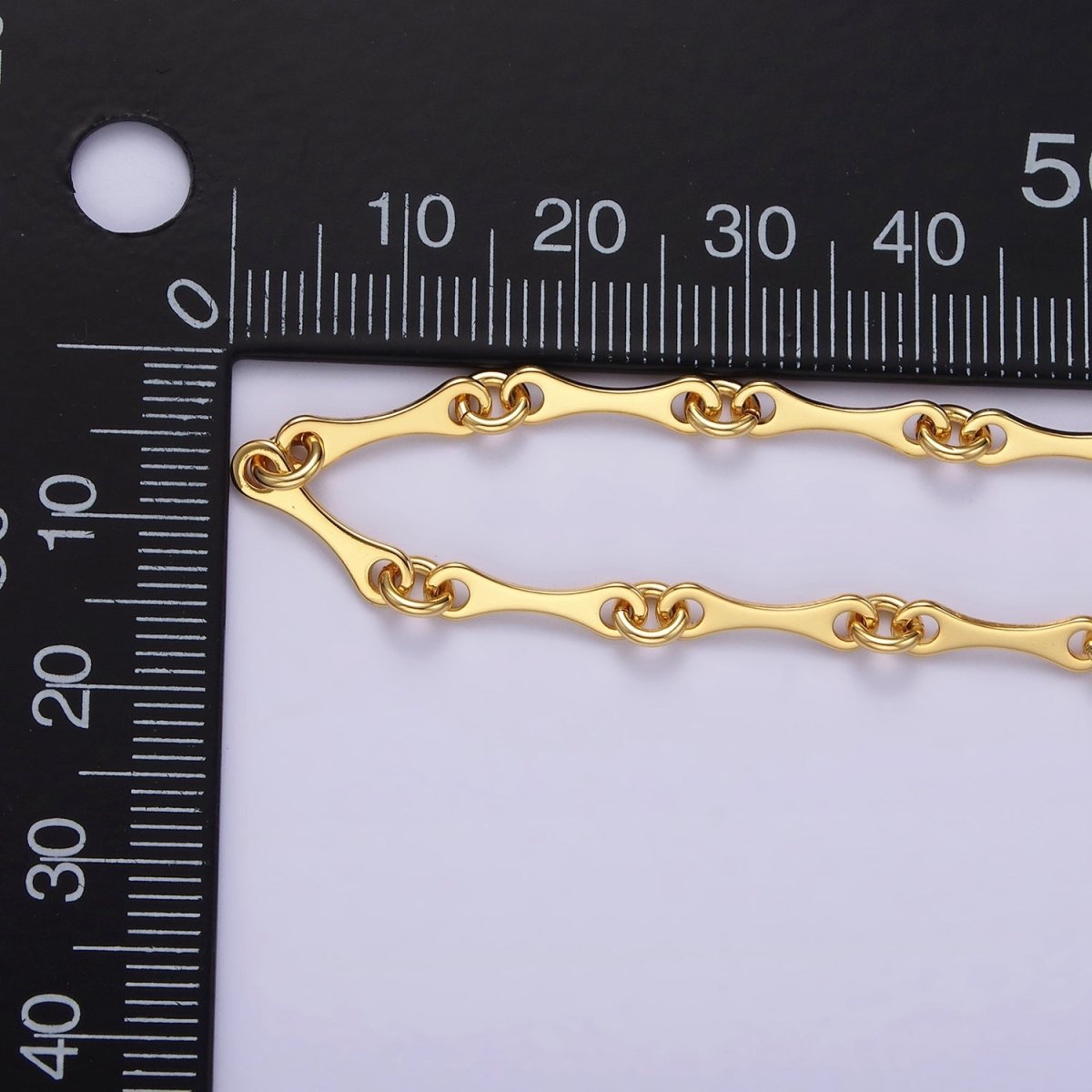14K Gold Filled Curved Link Unfinished Chain for Jewelry Making | ROLL-1436