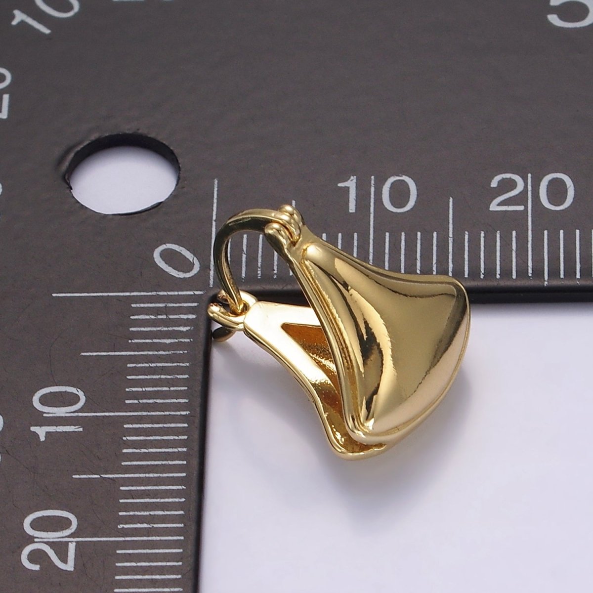 14K Gold Filled Curved Triangle Double Sided Minimalist Latch Hoop Earrings | V062
