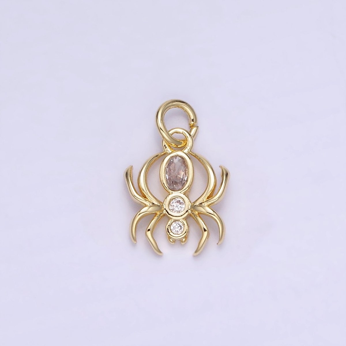 14K Gold Filled CZ Black Widow Spider Insect Animal Charm | AG746