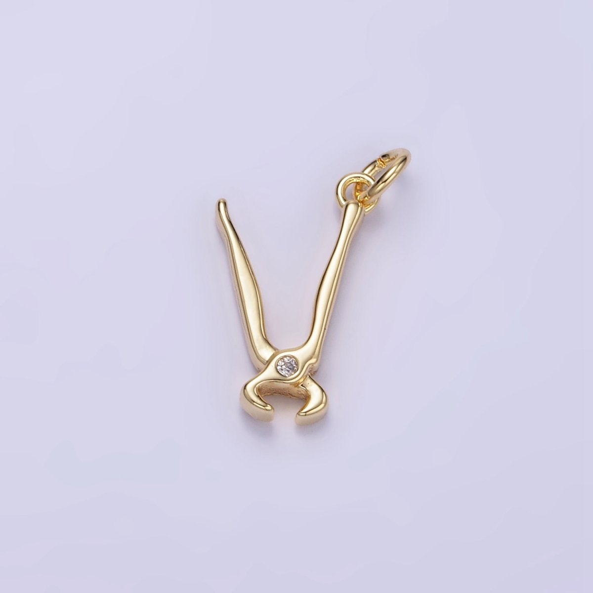 14K Gold Filled CZ Cutting Pliers Construction Tool Mini Charm | W559