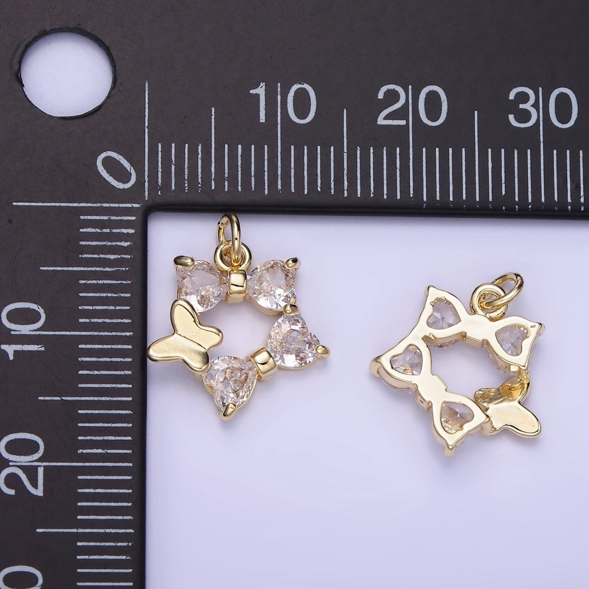 14K Gold Filled CZ Star with Butterfly Charm | AG-666